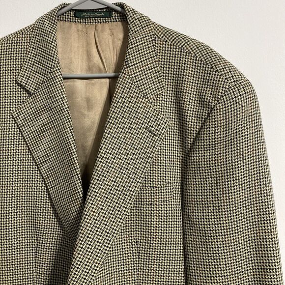 Chaps Ralph Lauren Wool Silk Sport Coat Mens 42R Houndstooth Blazer Suit Jacket - Picture 4 of 16